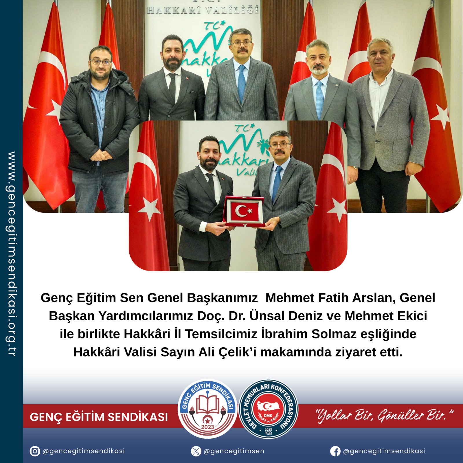 GENÇ EĞİTİM SEN GENEL MERKEZ HEYETİ HAKKÂRİ’DE TEMASLARDA BULUNDU